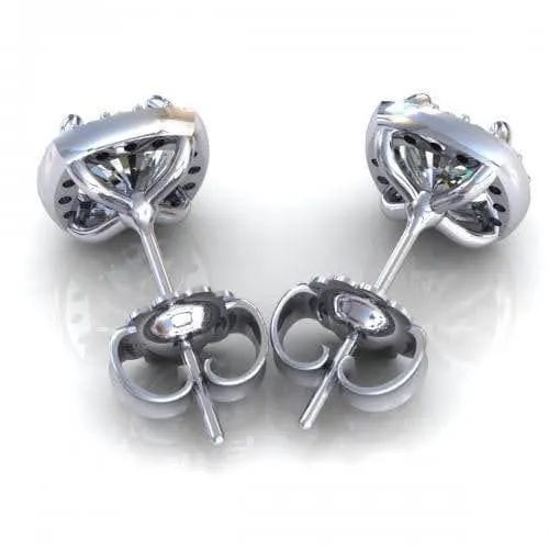 0.35-2.10 CT Round & Cushion Cut Diamonds - Stud Earrings