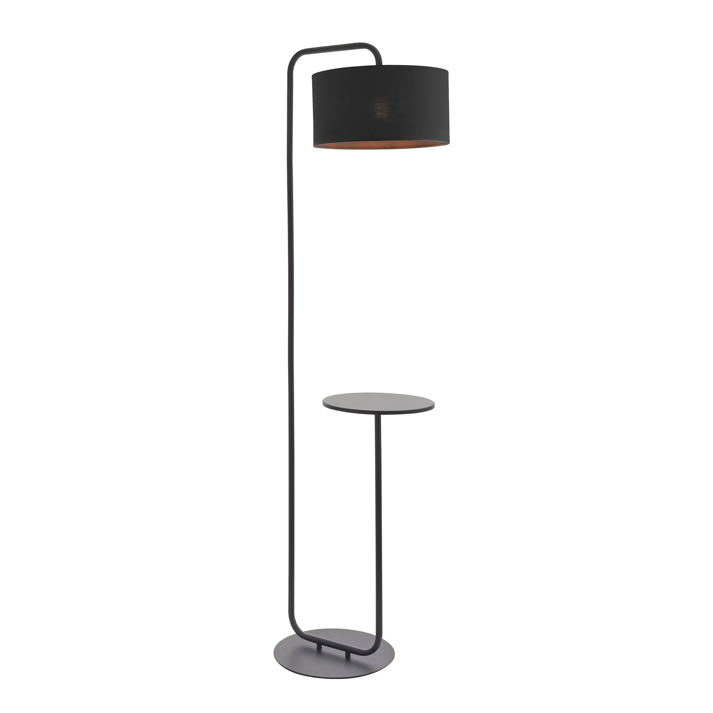 Amos Hybrid Floor Lamp with Table Satin Black