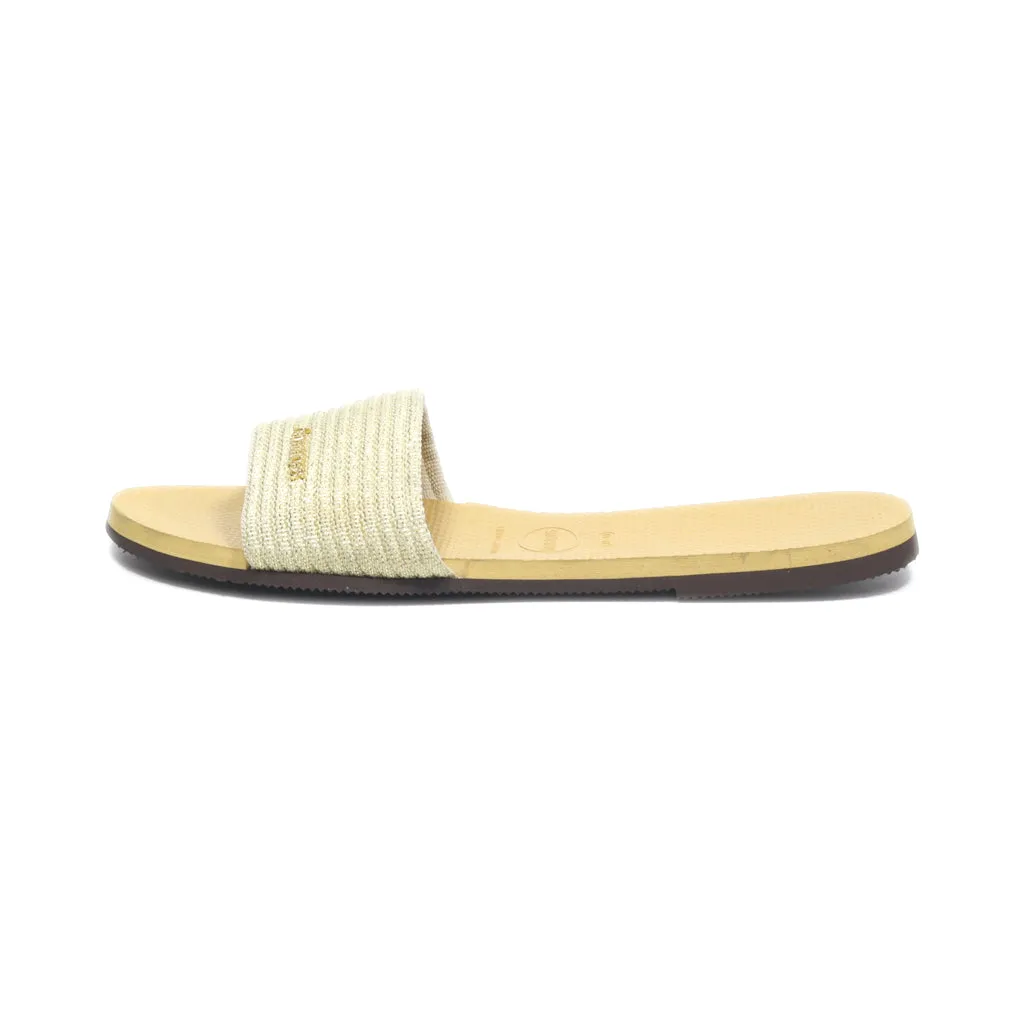 Havaianas Sliders Fabric Beige Colour For Women