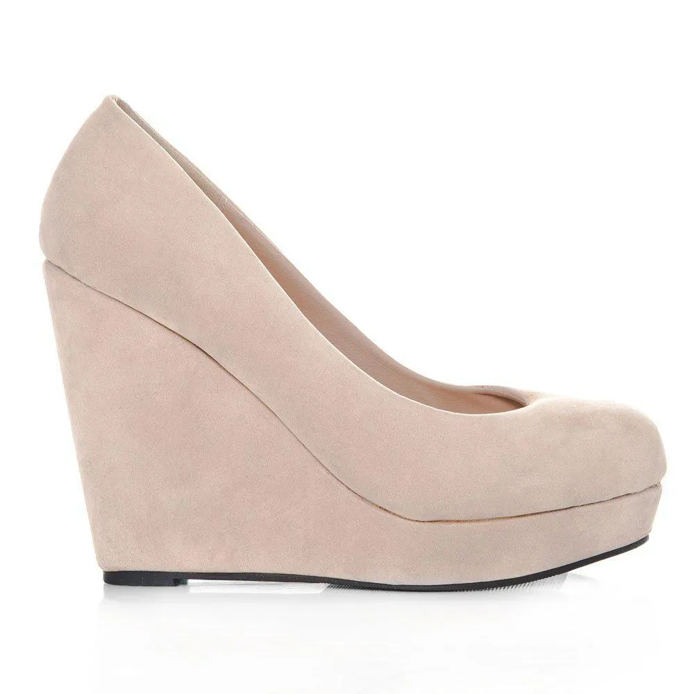 Haylee Wedge High Heeled Platform Court Shoe