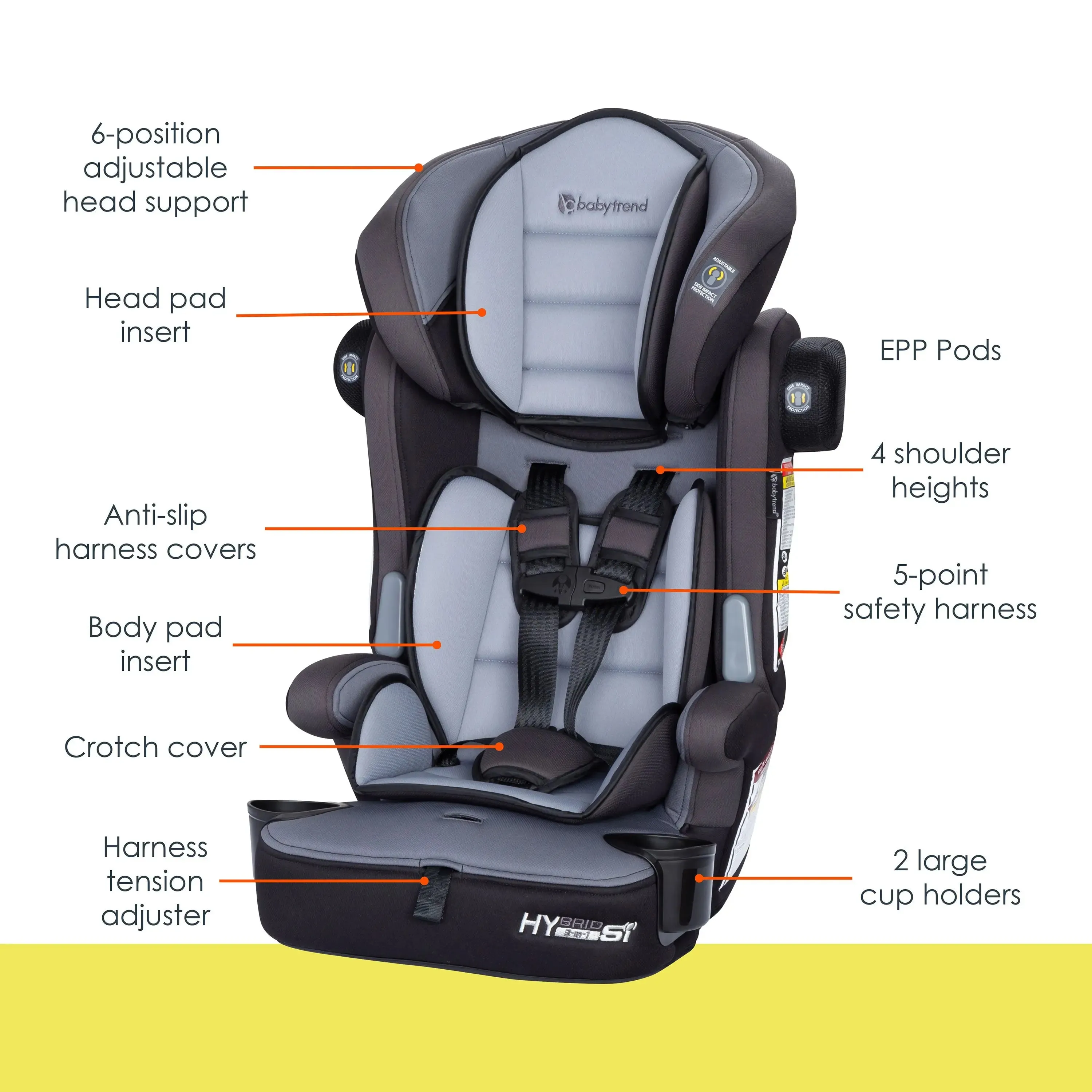 Hybrid™ SI 3-in-1 Combination Booster Car Seat with Side Impact Protection - Madrid Black (Target Exclusive)