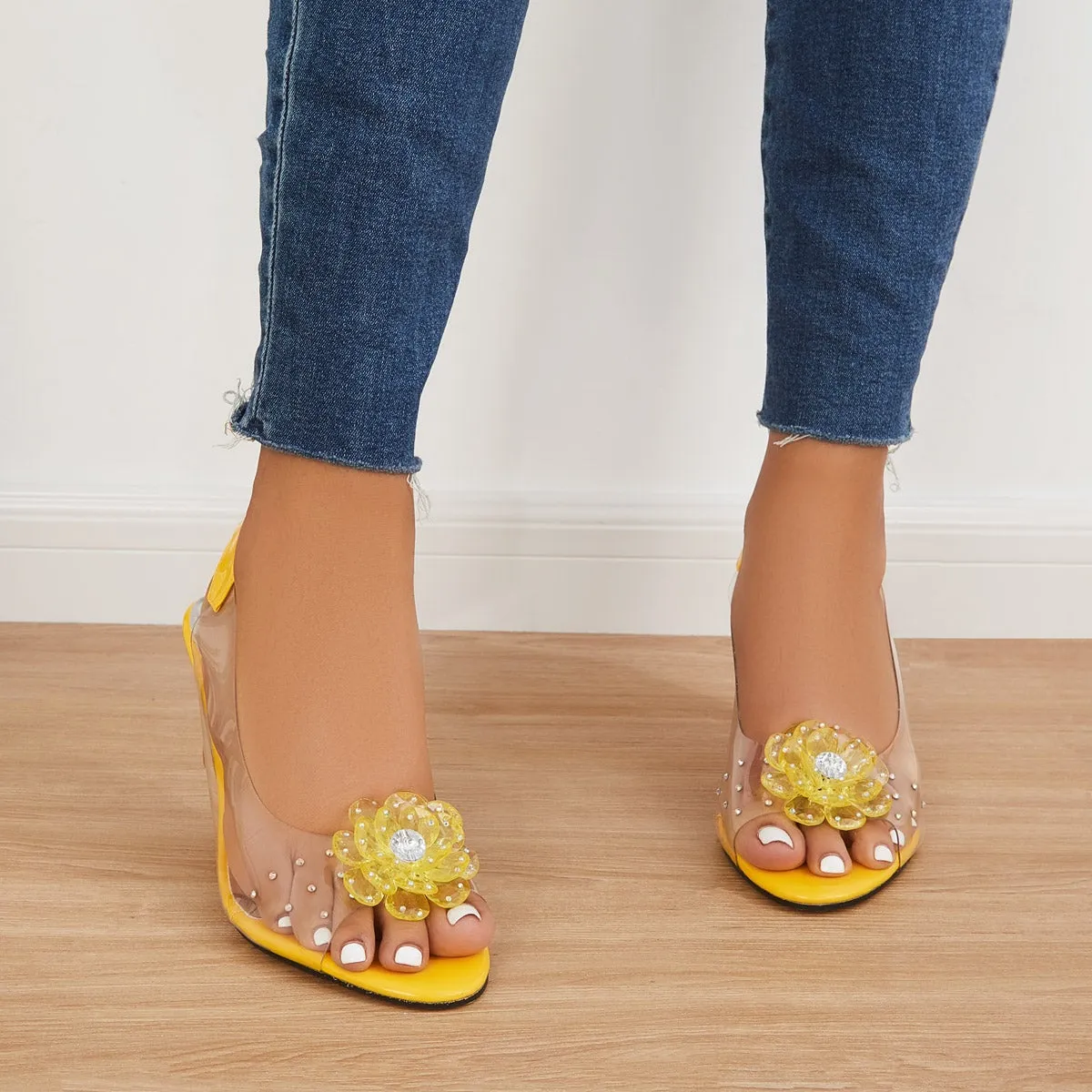 Sohiwoo  Women's Summer Flower Sandals Beach Slingback Sandals